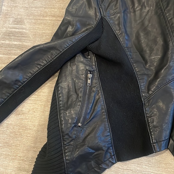 Black BlankNYC Leather Cardigan Jacket - Picture 8 of 8